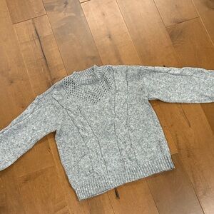 Sparkly Gray Cable Knit Sweater